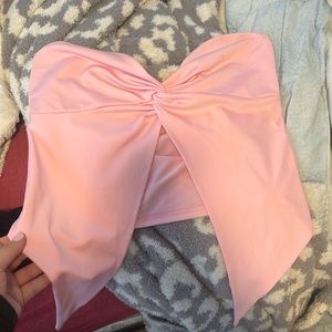 PINK STRAPLESS TOP